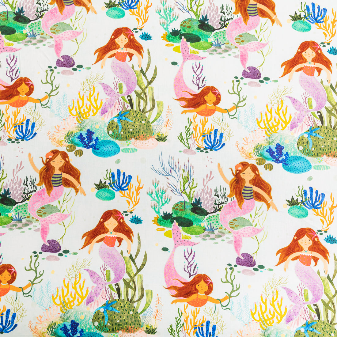 Mermaid's Birthday Party Bed Sheet and Shams Set