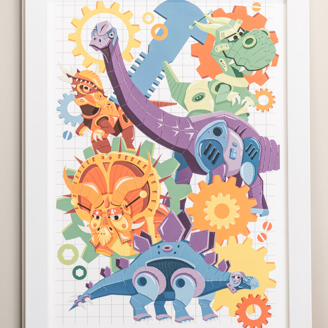 Jurassic Gearworks Dino Mechanics Wall Art