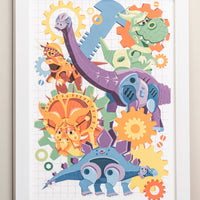 Jurassic Gearworks Dino Mechanics Wall Art