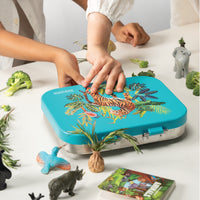 Kids Bento Lunch Box tiger print stainless steel compartment tiffin for school use