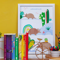 A for Armadillo Wall Art
