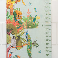 Colorful jungle-themed growth chart with animals and plants Zookeeper
