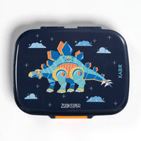 Children's lunch box with dinosaur design and 'Zookeeper' branding on a white background