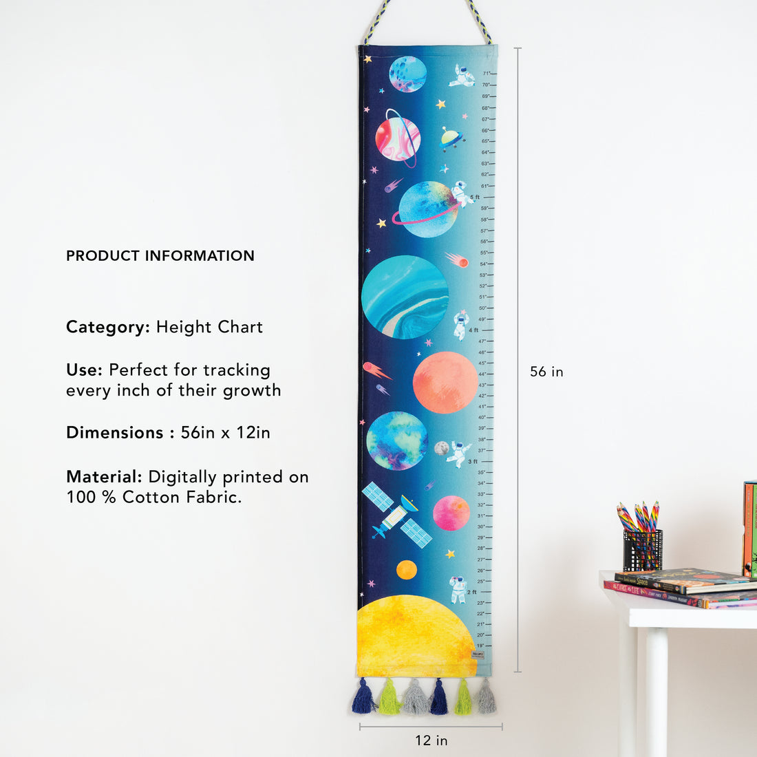 Height chart with space-themed design Zookeeper