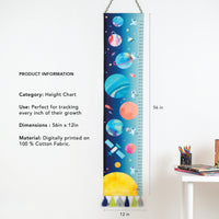Height chart with space-themed design Zookeeper
