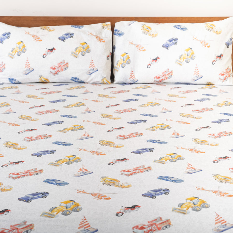 Chasing Cars and Clouds Bedsheet and Shams Set