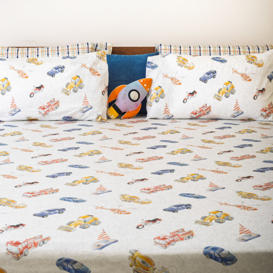 Chasing Cars and Clouds Bedsheet and Shams Set